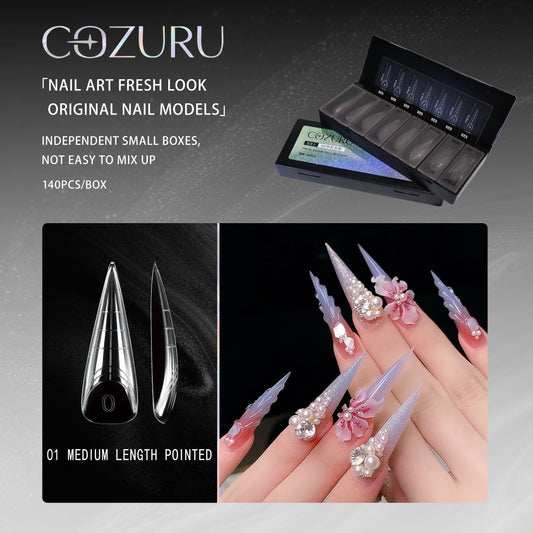 COZURU Dual Forms Medium-Length Stiletto Nail Tips – Shape #01