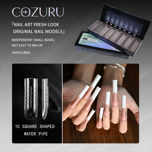 COZURU Dual Forms Reinforced Pipe Square Nail Tips – Shape #15