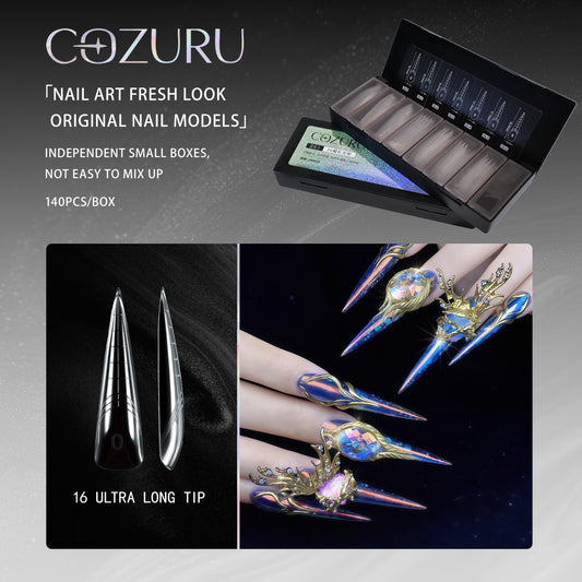 COZURU Dual Forms Extra Long Stiletto Nail Tips – Shape #16