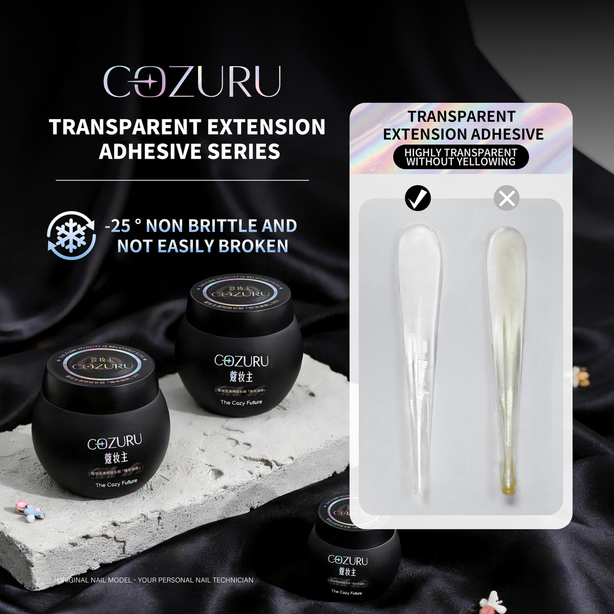 COZURU Transparent Builder Gel – Non-Yellowing UV/LED Extension Gel